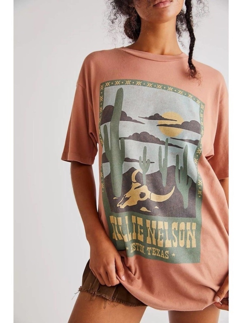 FREE PEOPLE Daydreamer Willie Nelson Tee Shirt OS